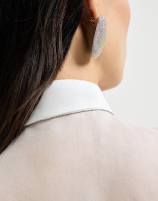 Chemise en soie Crispy Blanc Femme - Brunello Cucinelli