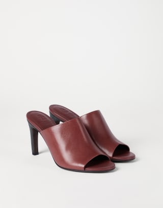 Classic leather mules Firebrick Woman - Brunello Cucinelli
