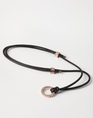 Cordino porta occhiali in pelle Marrone Donna - Brunello Cucinelli