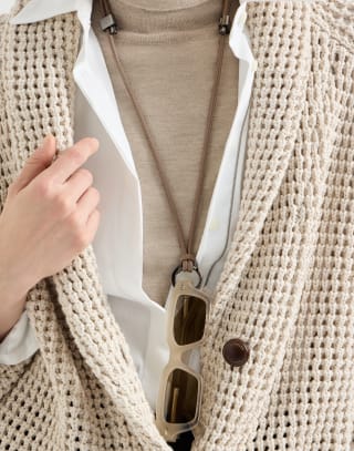 Glasses cord with monili Beige Woman - Brunello Cucinelli