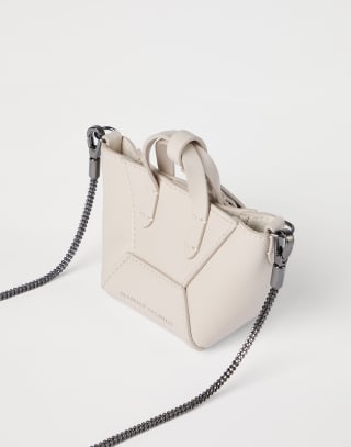 Calfskin BC Duo micro bag Ivory Woman - Brunello Cucinelli