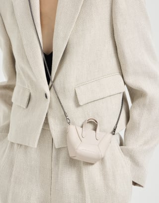 Calfskin BC Duo micro bag Ivory Woman - Brunello Cucinelli