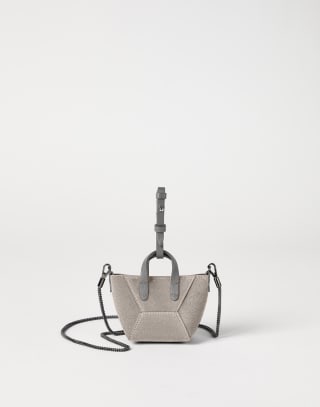 Suede BC Duo micro bag Khaki Woman - Brunello Cucinelli