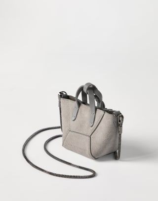 Suede BC Duo micro bag Khaki Woman - Brunello Cucinelli