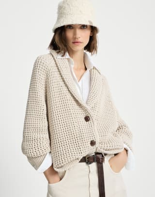 Net cardigan Oat Woman - Brunello Cucinelli