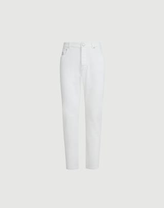 Garment-dyed denim trousers Snow Man - Brunello Cucinelli