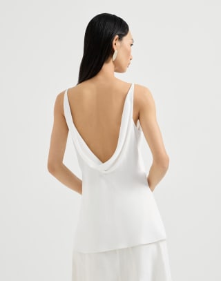 Top with shiny straps White Woman - Brunello Cucinelli