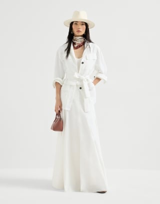 Top with shiny straps White Woman - Brunello Cucinelli