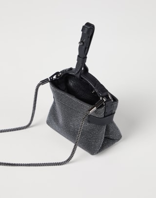 Essence precious micro top-handle bag Anthracite Woman - Brunello Cucinelli