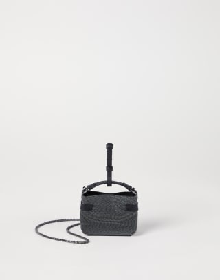 Essence precious micro top-handle bag Anthracite Woman - Brunello Cucinelli