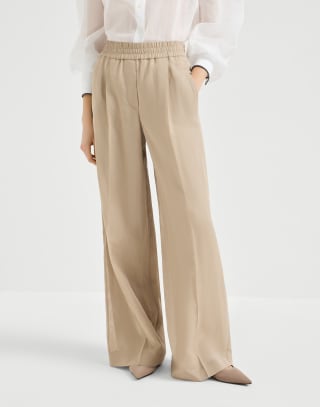 Loose Track trousers Beige Woman - Brunello Cucinelli