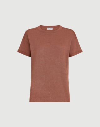 Cashmere and silk lightweight sweater Firebrick Woman - Brunello Cucinelli