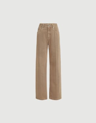 Pantalone Contemporary Loose Marrone Chiaro Donna - Brunello Cucinelli