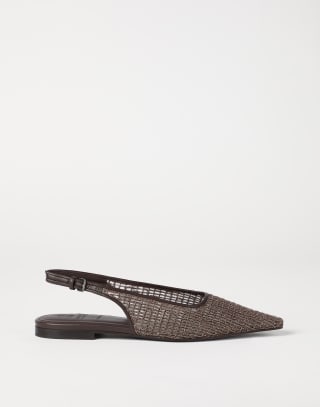 Leather slingback flats Brown Woman - Brunello Cucinelli