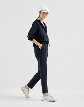 Pantalone Track con monile Blu Donna - Brunello Cucinelli