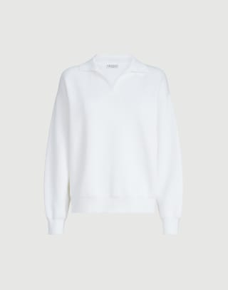 Поло из двойного трикотажа Белый Женщина - Brunello Cucinelli