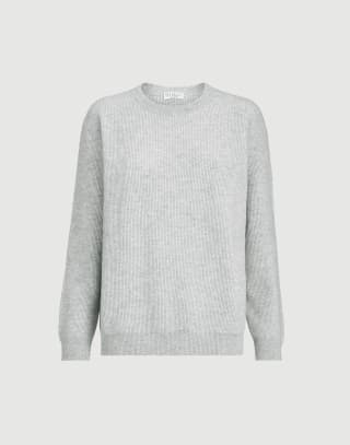 Cashmere sweater with monili Light Grey Woman - Brunello Cucinelli