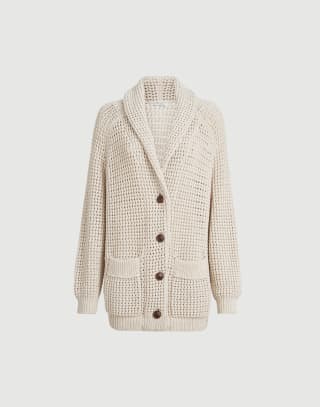 Net cardigan Oat Woman - Brunello Cucinelli