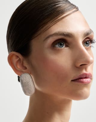 Silver shimmer earrings Silver Woman - Brunello Cucinelli