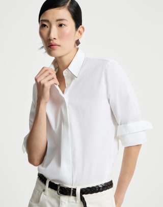 Camicia con monile Bianco Donna - Brunello Cucinelli