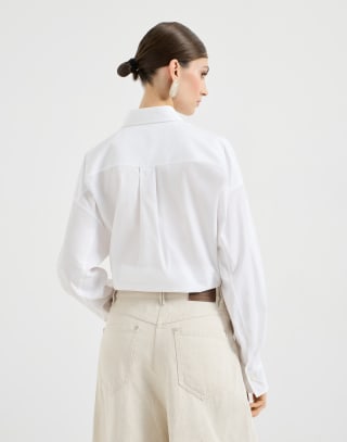 Chemise Crop Blanc Femme - Brunello Cucinelli
