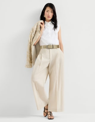 Pantalón A-Line Beige Mujer - Brunello Cucinelli