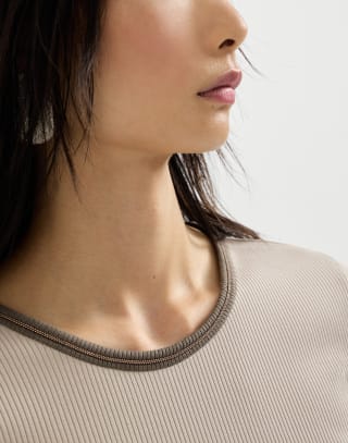 Ribbed jersey top Buff Woman - Brunello Cucinelli
