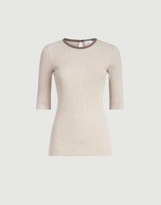 Ribbed jersey top Buff Woman - Brunello Cucinelli