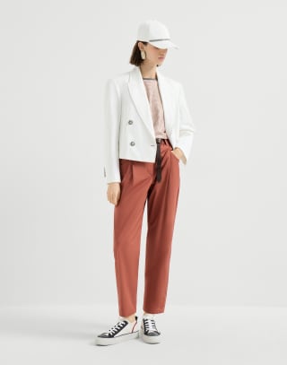 Pantalon cinq poches Track Orange Femme - Brunello Cucinelli