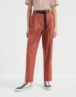 Pantalon cinq poches Track Orange Femme - Brunello Cucinelli