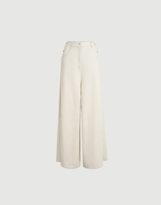 Wide sailor trousers Ecru Woman - Brunello Cucinelli