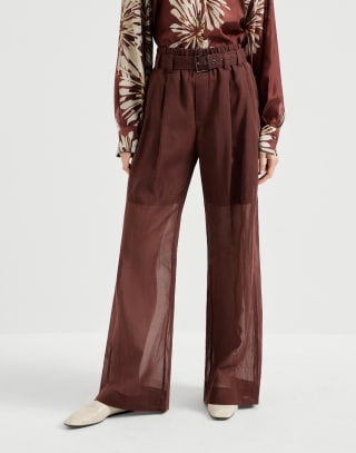 Pantalon ample Bordeaux Femme - Brunello Cucinelli