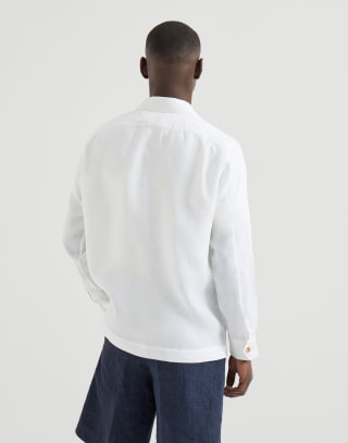 Linen guayabera White Man - Brunello Cucinelli