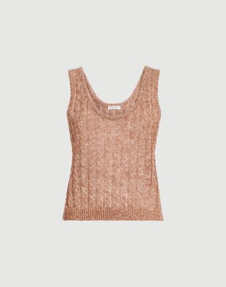 Haut Dazzling Cable Marron Femme - Brunello Cucinelli