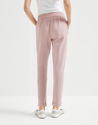 Track trousers with monili Pink Woman - Brunello Cucinelli