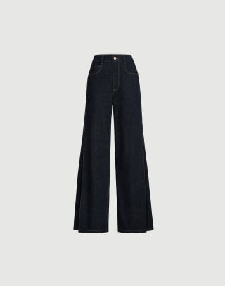 Loose Flared Trousers Dark Denim Woman - Brunello Cucinelli