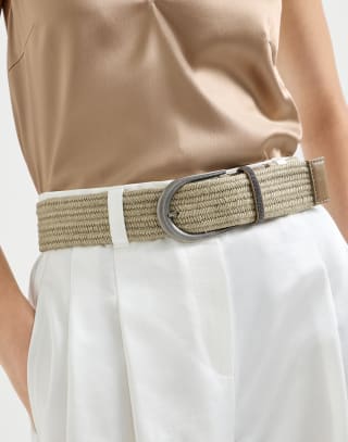 Braided belt Beige Woman - Brunello Cucinelli