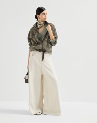 Maglia in lino Khaki Donna - Brunello Cucinelli