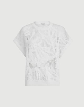 T-shirt Dazzling Water Lillies Bianco Donna - Brunello Cucinelli