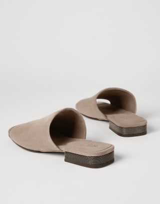 Mules en daim Marron Femme - Brunello Cucinelli