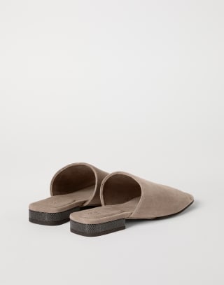 Mules en daim Marron Femme - Brunello Cucinelli