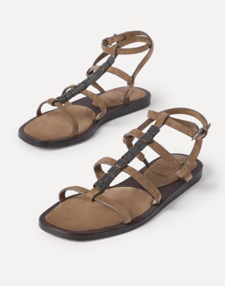 Suede sandals Brown Woman - Brunello Cucinelli