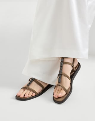 Suede sandals Brown Woman - Brunello Cucinelli