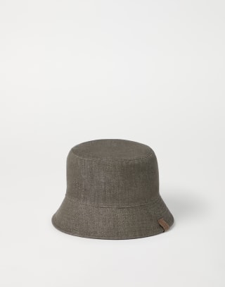Bucket hat with logo Green Woman - Brunello Cucinelli