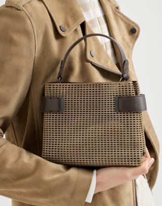 Leather Essence small top-handle bag Brown Woman - Brunello Cucinelli