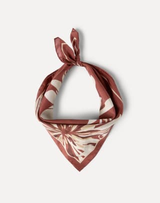 Bloom print pongee foulard Bordeaux Woman - Brunello Cucinelli
