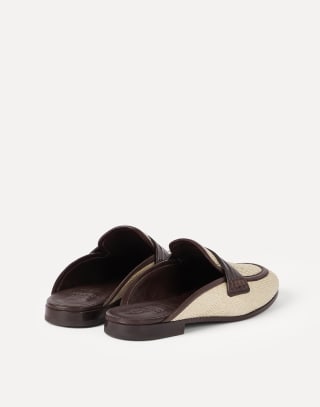 Raffia and leather mules Rope Woman - Brunello Cucinelli
