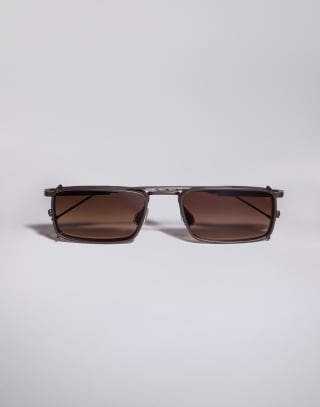 Titanium frame with clip-on Chocolate Eyewear - Brunello Cucinelli
