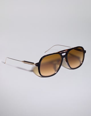 Gafas de sol chapadas en oro de 18kt Negro Gafas - Brunello Cucinelli