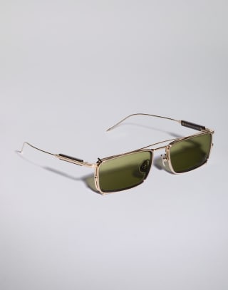 18k gold-plated frame with clip-on Gold Eyewear - Brunello Cucinelli